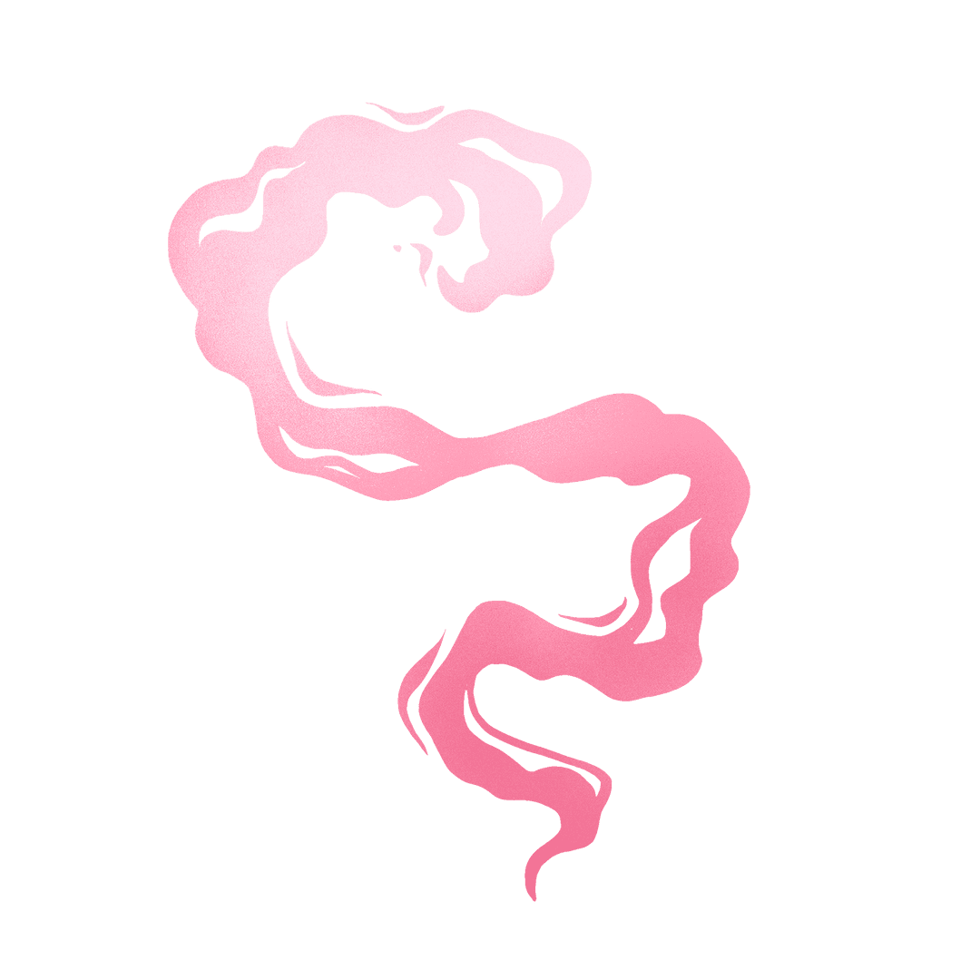 Abstract Pink Ribbon with Fluid Motion on Transparent Background