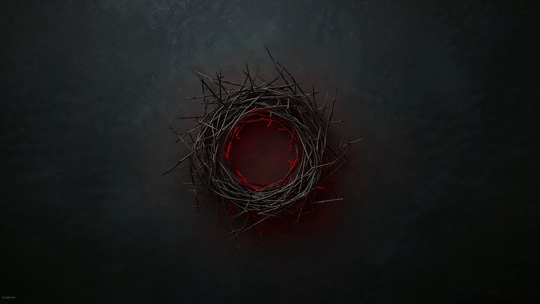 Glowing Thorny Crown on Dark Textured Background