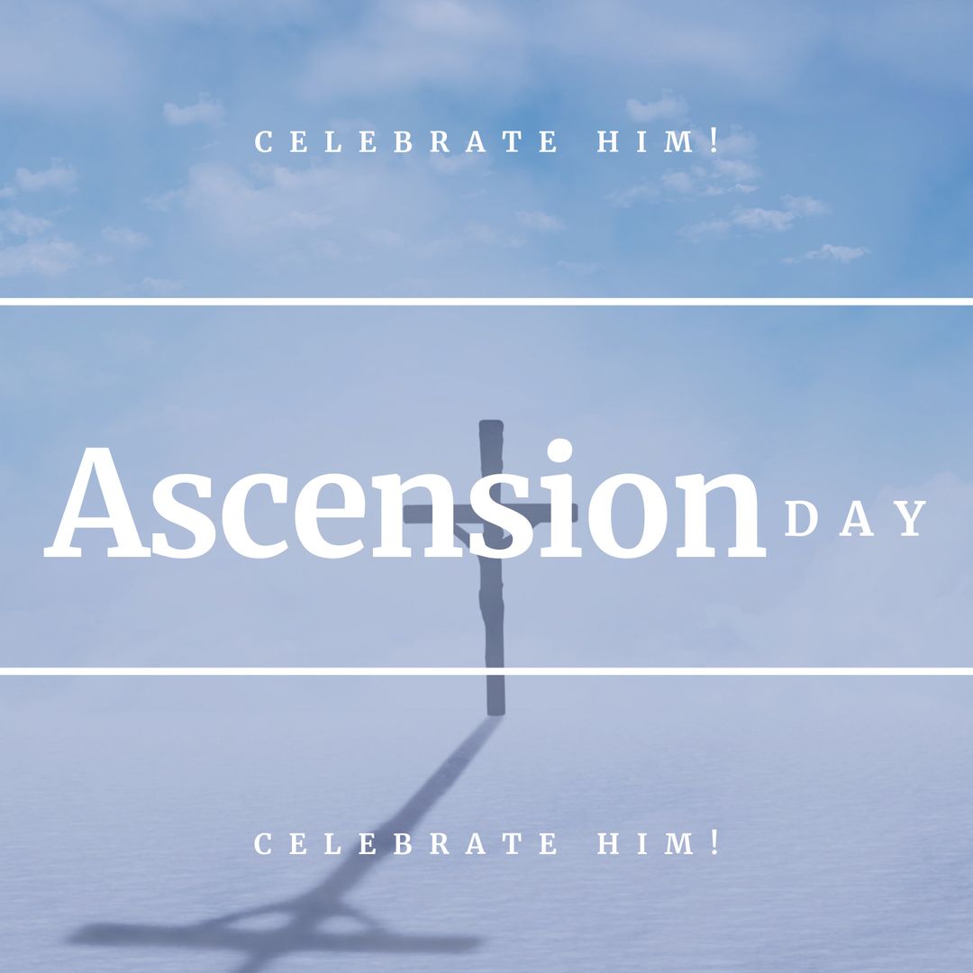 Ascension Day Celebration With Cross on Snowy Landscape