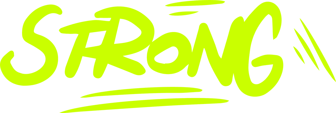 Bold Graffiti Style 'STRONG' Text on Transparent Background