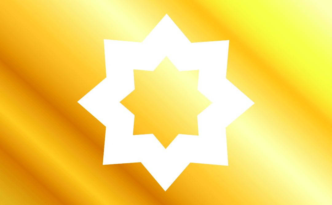 Black Transparent Geometric Star on Yellow Gradient Background