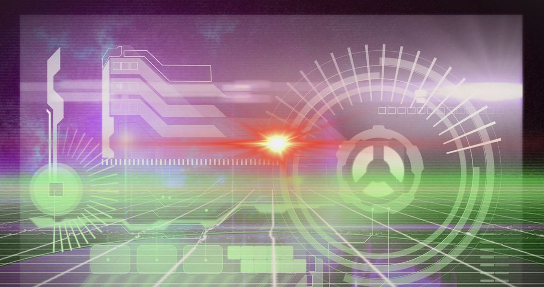 Futuristic Digital Interface with Glowing Elements and Abstract Data