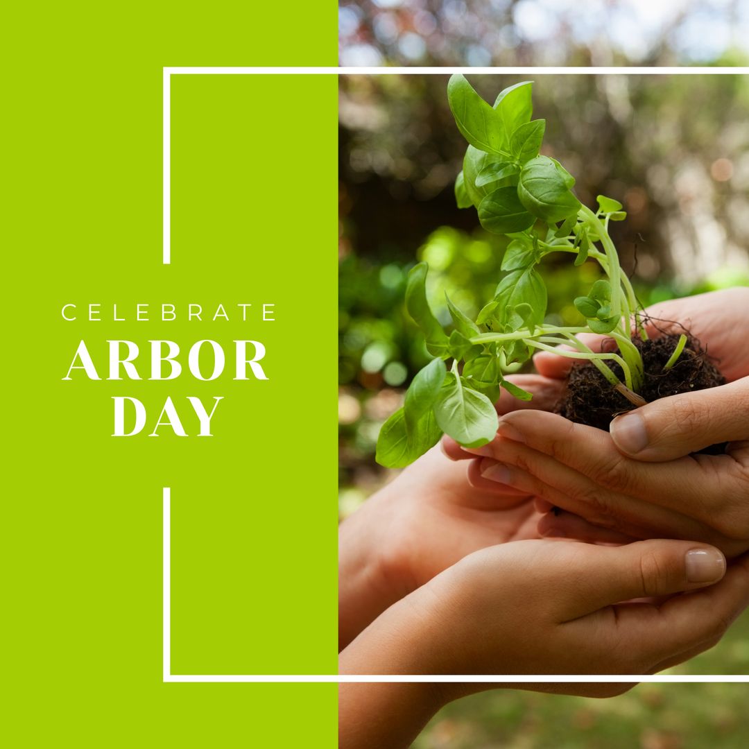 Celebrate Arbor Day Caucasian Woman Holding Seedling in Garden - Download Free Stock Templates Pikwizard.com