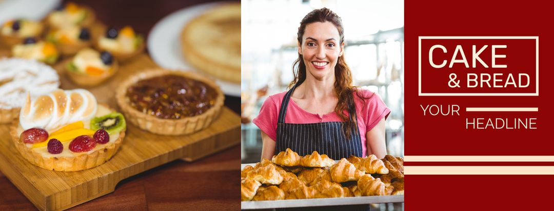 Bakery Pastries and Smiling Baker in Culinary Environment