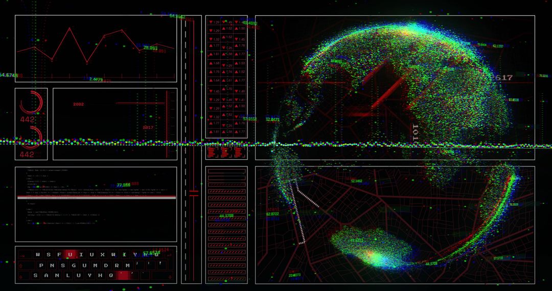Global Data Visualization on Futuristic Digital Dashboard