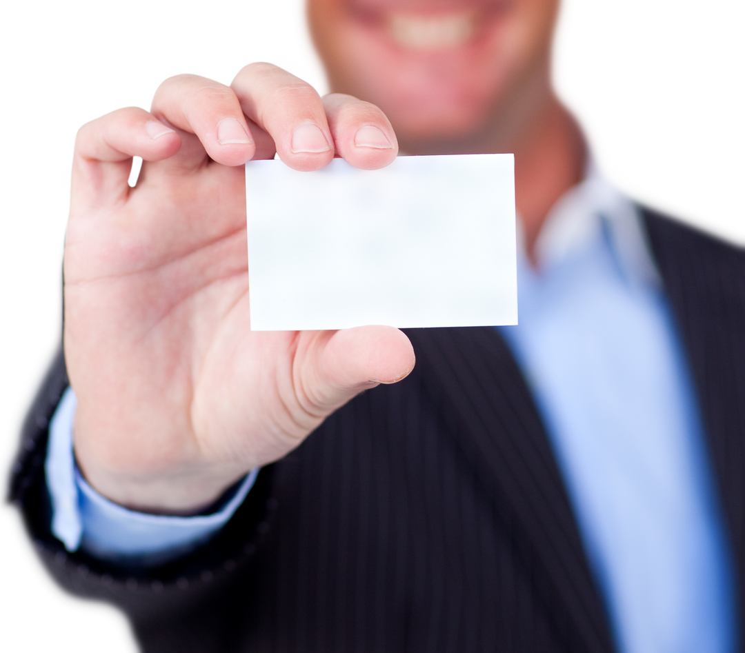 Businessperson Holding Transparent Blank Business Card - Download Free Stock Images Pikwizard.com