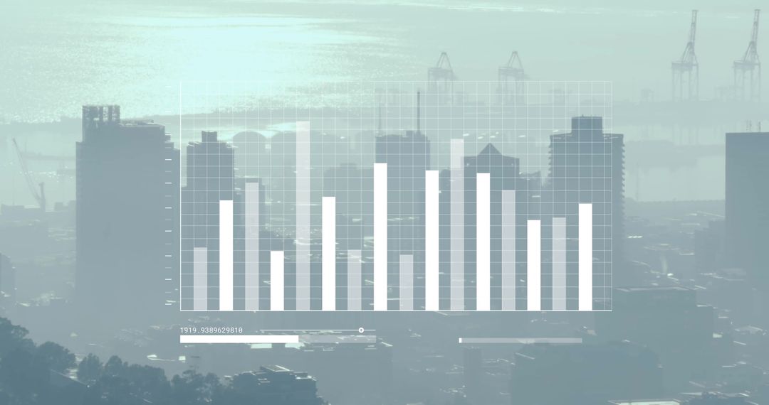 Digital Data Overlay on Cityscape: Finance and Technology Concept