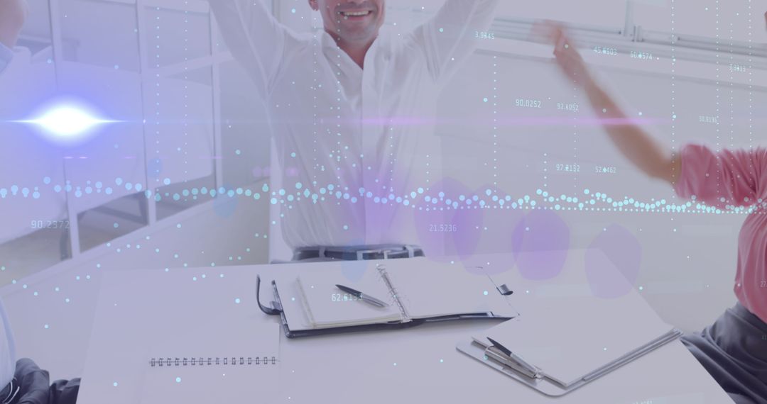 Team Celebrating Insights in Financial Data Analysis