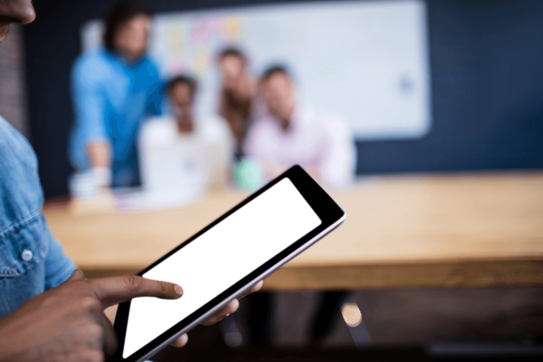 Transparent Tablet Interface Used Business Meeting
