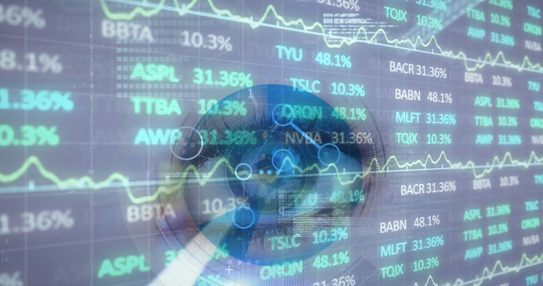 Digital Eye With Financial Data and Global Networking Concept