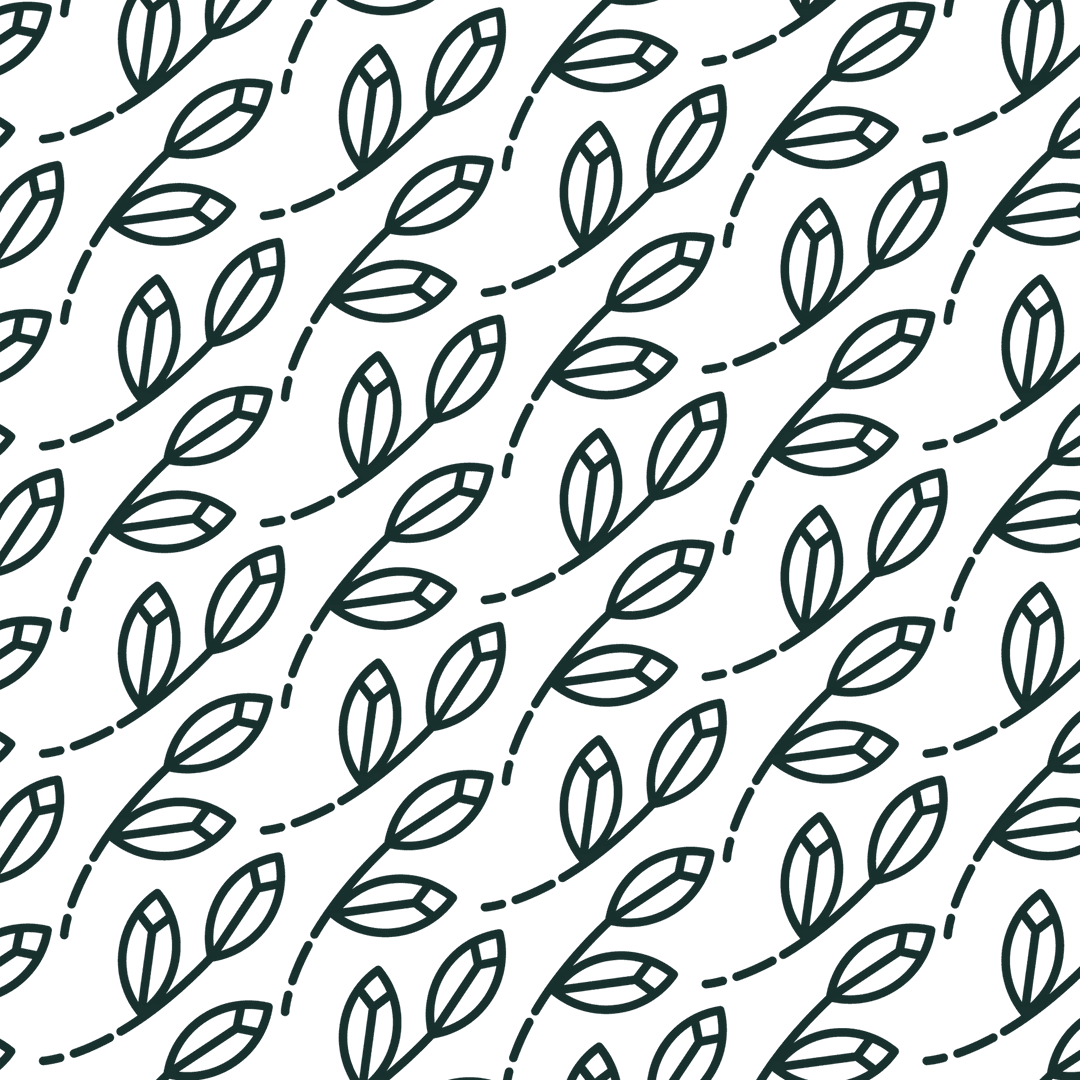 Elegant Black Leaf Pattern on Transparent Background Illustration