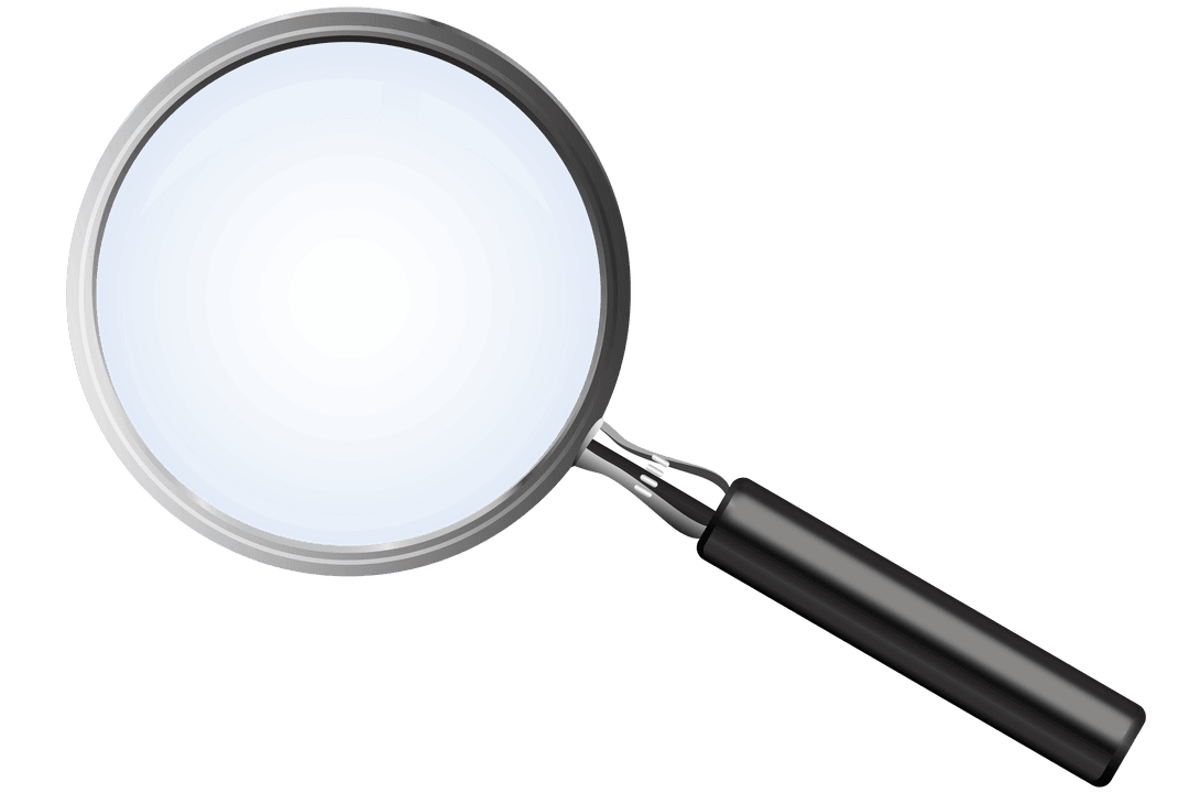 Magnifying Glass Illustration on Transparent Background