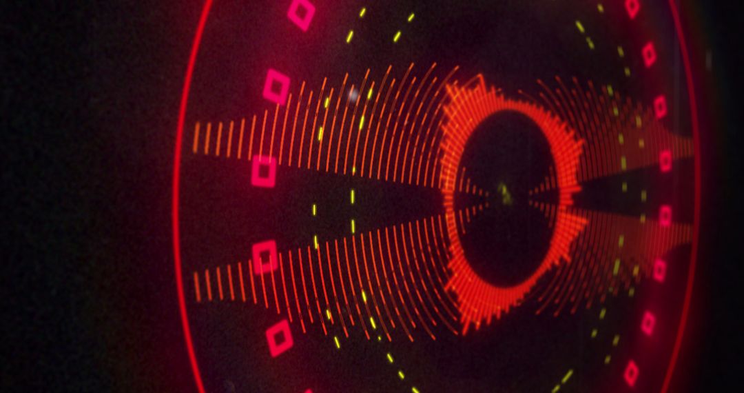 Colorful Circular Light Display with Red and Yellow Motion