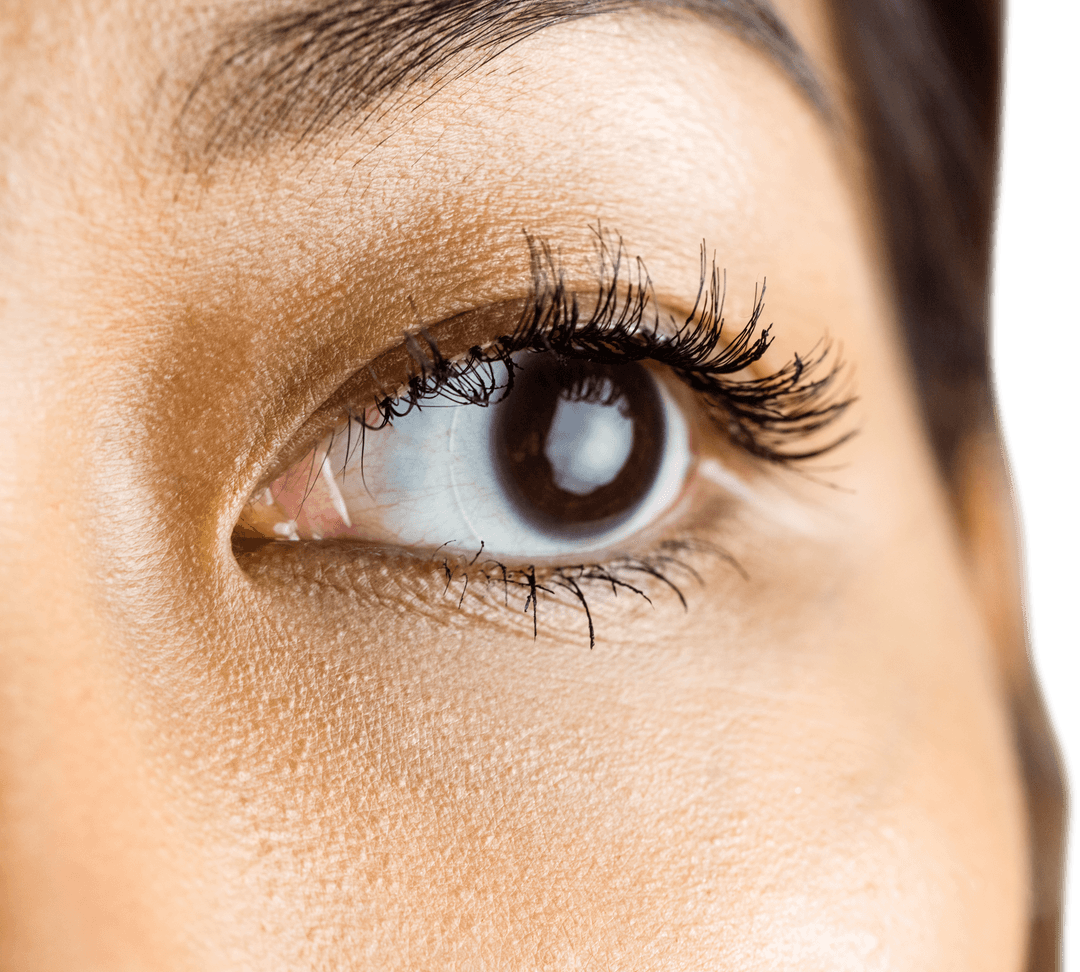 Transparent Close-Up of Woman's Eye Looking Away