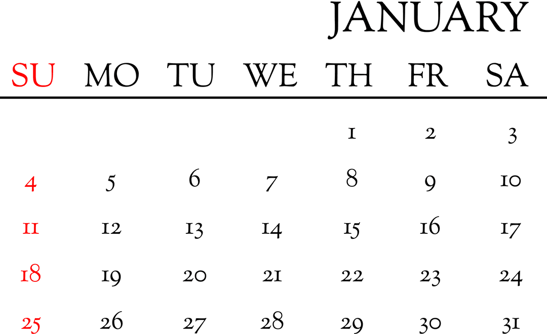 Transparent Digital Calendar Page Illustration with Dates