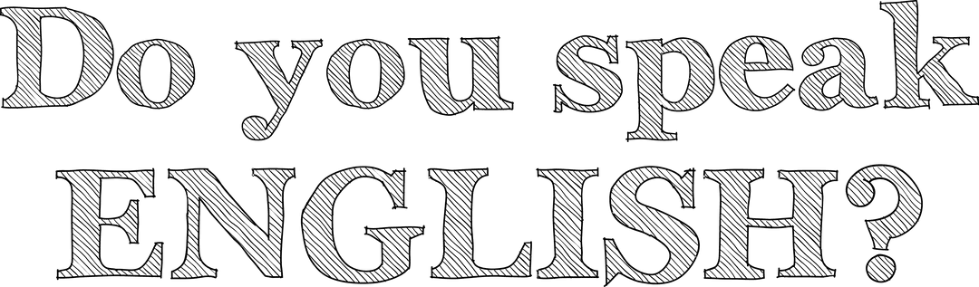 Do You Speak English Text Design on Transparent Background