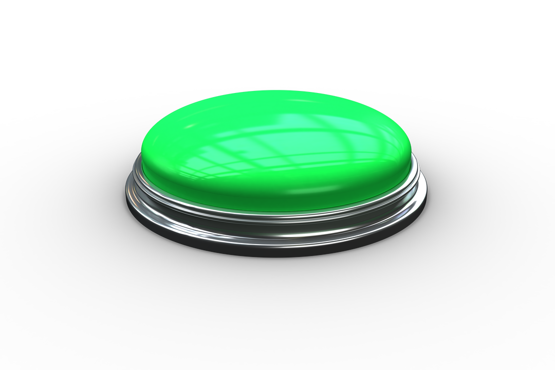 Green Button Illustration with Silver Frame on Transparent Background - Download Free Stock Images Pikwizard.com