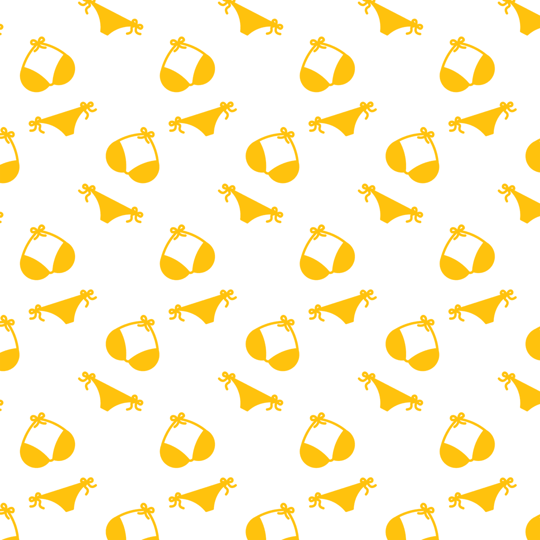 Yellow Pattern of African Landmarks Seamless on Transparent Background