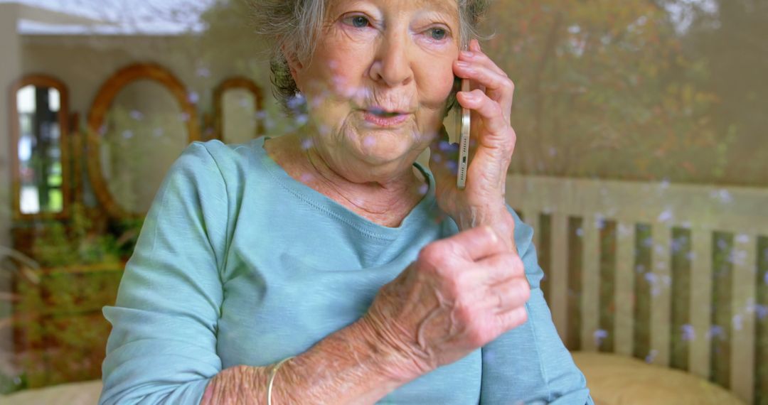 Senior Woman Talking on Phone Looking Thoughtful - Free Images, Stock Photos and Pictures on Pikwizard.com