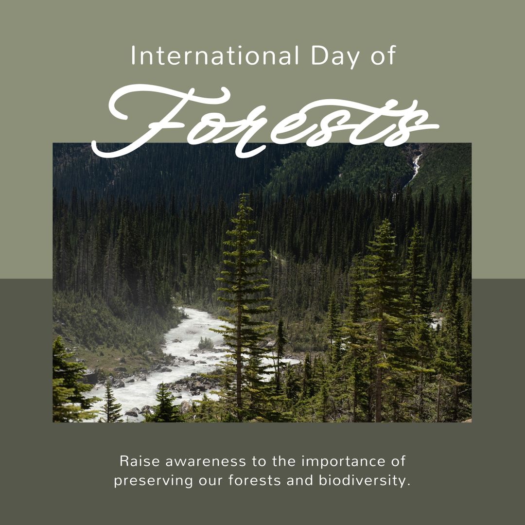 International Day of Forests Awareness with River in Dense Forest - Download Free Stock Templates Pikwizard.com