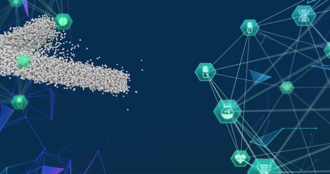 Digital Health Network with Medical Icons Overlaid on Human Figure