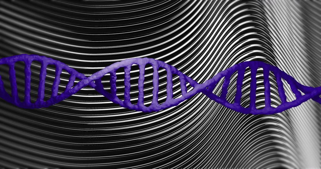 Abstract DNA Strand with Wavy Lines for Genetics Science Concept