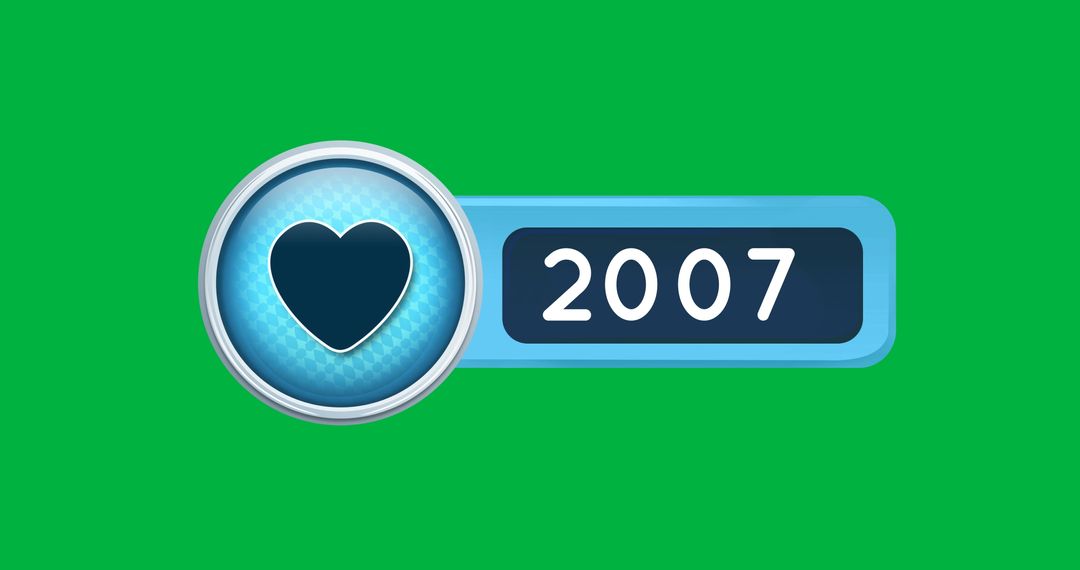 Digital Like Counter Display Showing 2007 Against Green Background