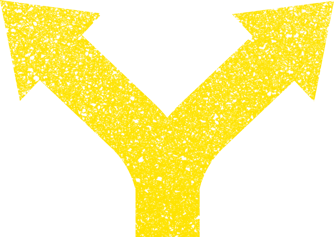 Transparent Yellow Fork Road Sign Symbol