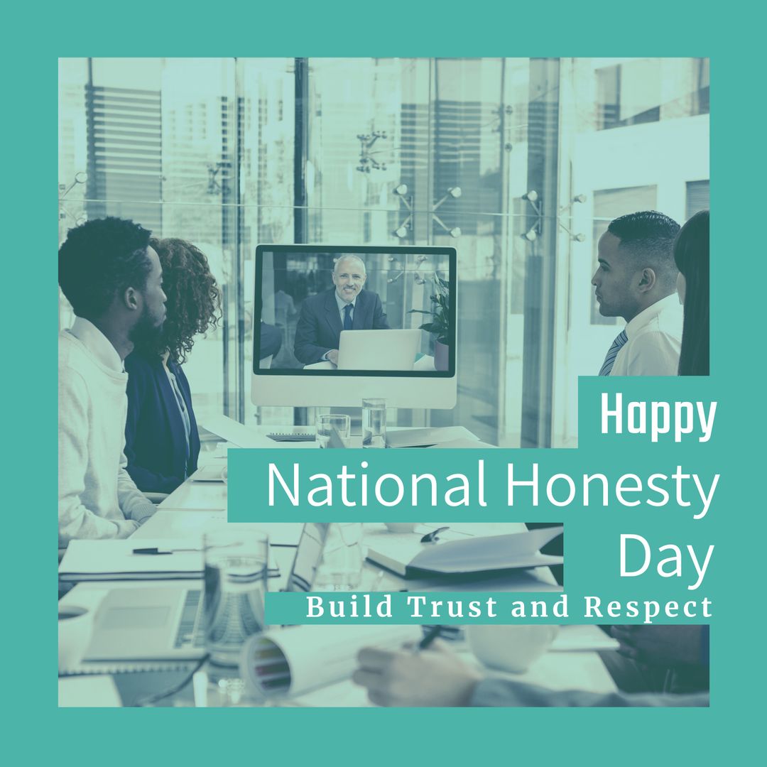 Diverse Business Team in Virtual Meeting for National Honesty Day