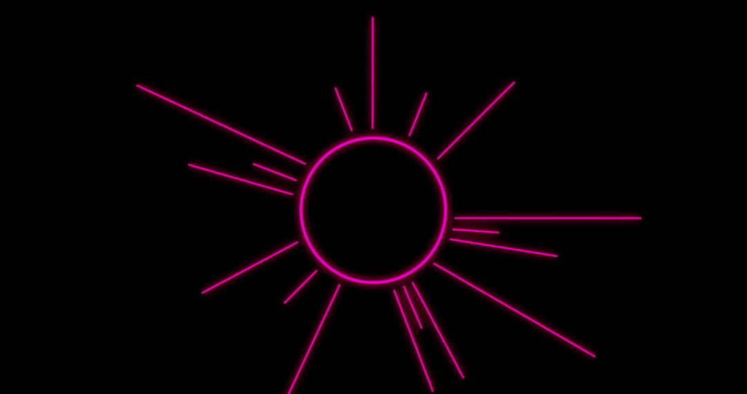 Neon Pink Circular Pattern on Black Background