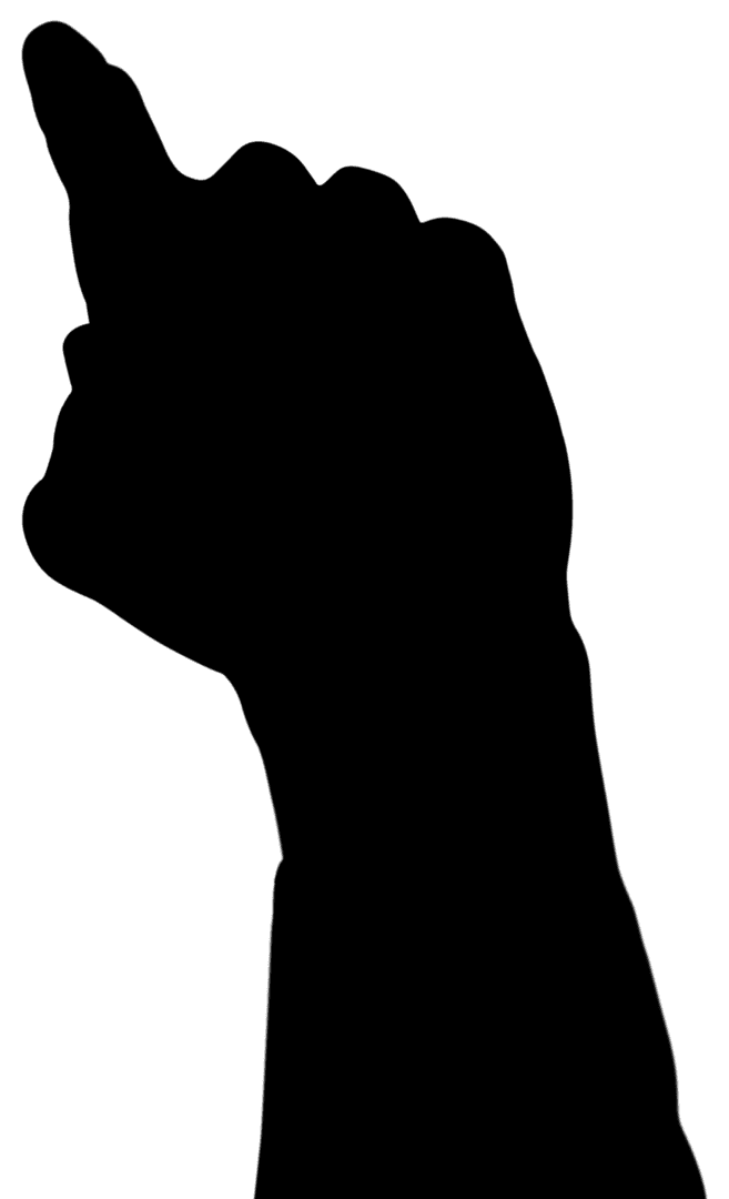 Gesturing Hand Pointing Finger on Transparent Background