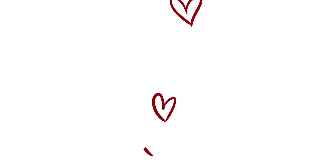 Floating Hand-drawn Hearts with a Minimalist Aesthetic