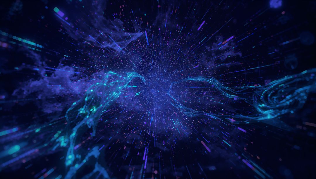 Cosmic Vortex in Neon Digital Space