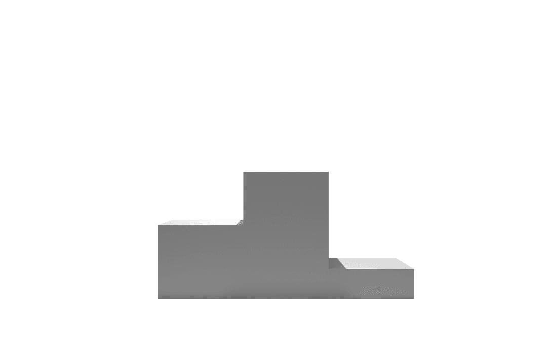Minimalist Grey Podium on Transparent Background for Sport Competitions