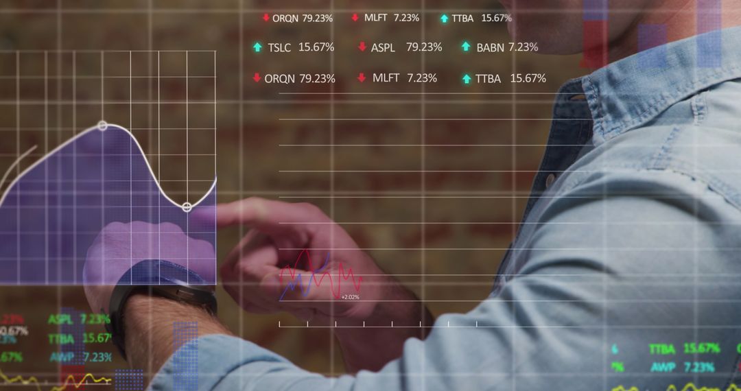 Businessman Analyzing Stock Market Data with Smartwatch