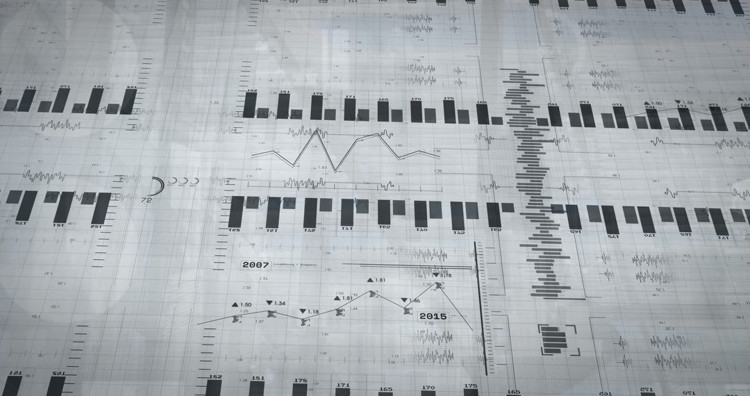 Abstract Financial Data Visualization on Reflective Surface