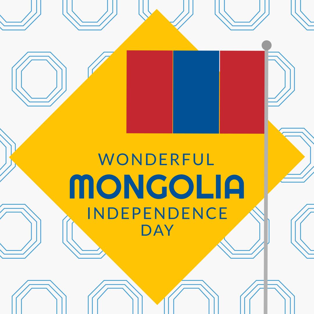 Mongolia Independence Day Celebration with Flag Vector