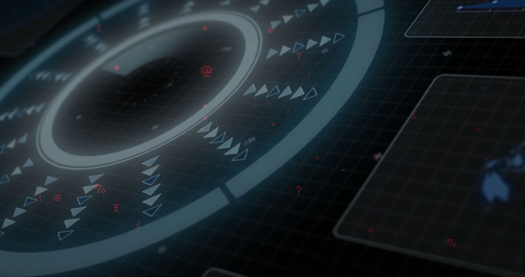 futuristic digital interface with scanning radar and data visualizations - Free Images, Stock Photos and Pictures on Pikwizard.com