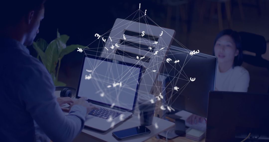 Global Finance Technology Concept with Multi-Currency Network