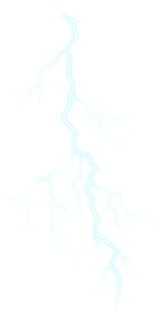 Electric Bolt in Detail with Transparent Background