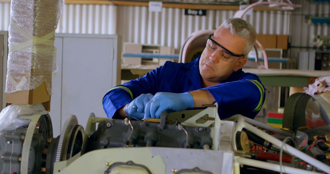 Senior Technician Repairing Industrial Machinery In Workshop - Free Images, Stock Photos and Pictures on Pikwizard.com