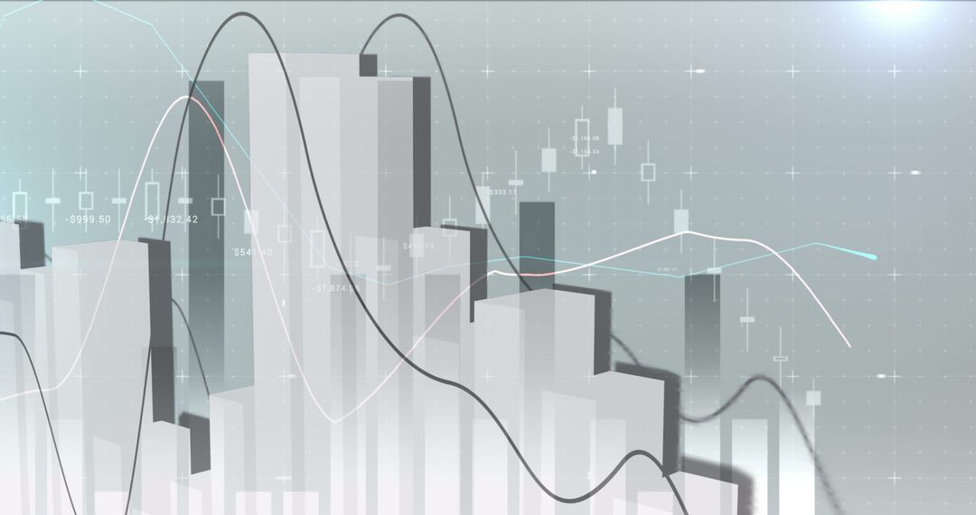 Abstract Graph with Bar Chart Elements and Interconnected Lines - Free Images, Stock Photos and Pictures on Pikwizard.com