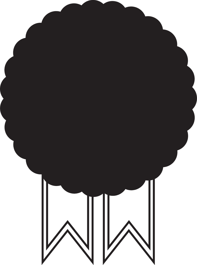 Black Badge Emblem on Transparent Background for Achievements