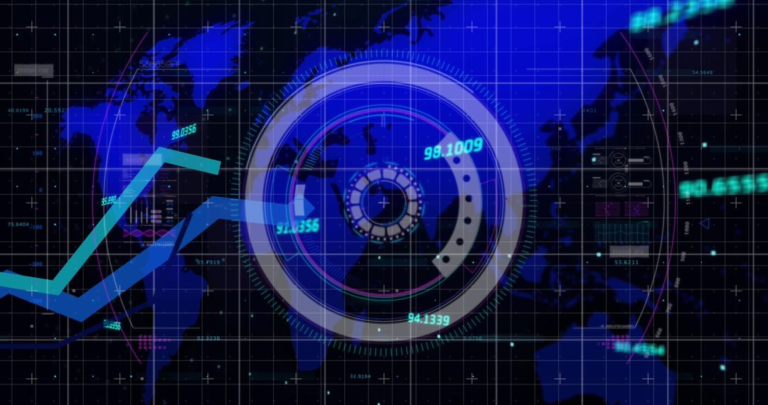 Global Digital Interface with Data Processing Over Map
