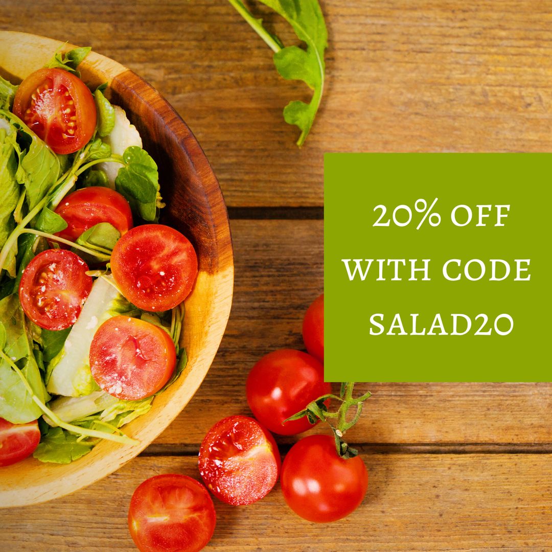 20% Off Promotional Code on Fresh Vegetable Salad Offer - Download Free Stock Templates Pikwizard.com