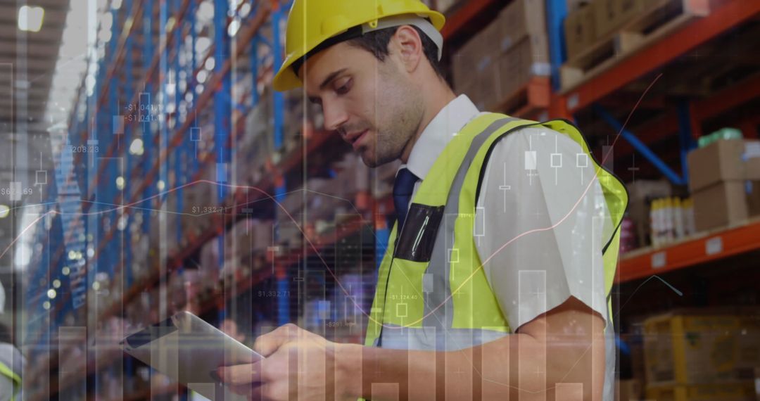 Logistics Professional Analyzing Warehousing Data for Optimization