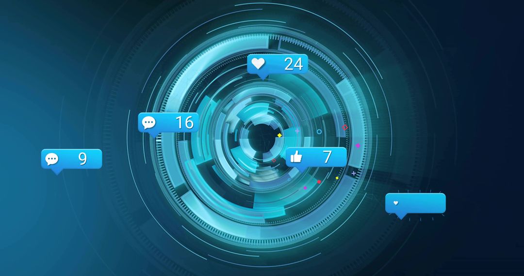 Futuristic Social Media Notifications in Virtual 3D Interface