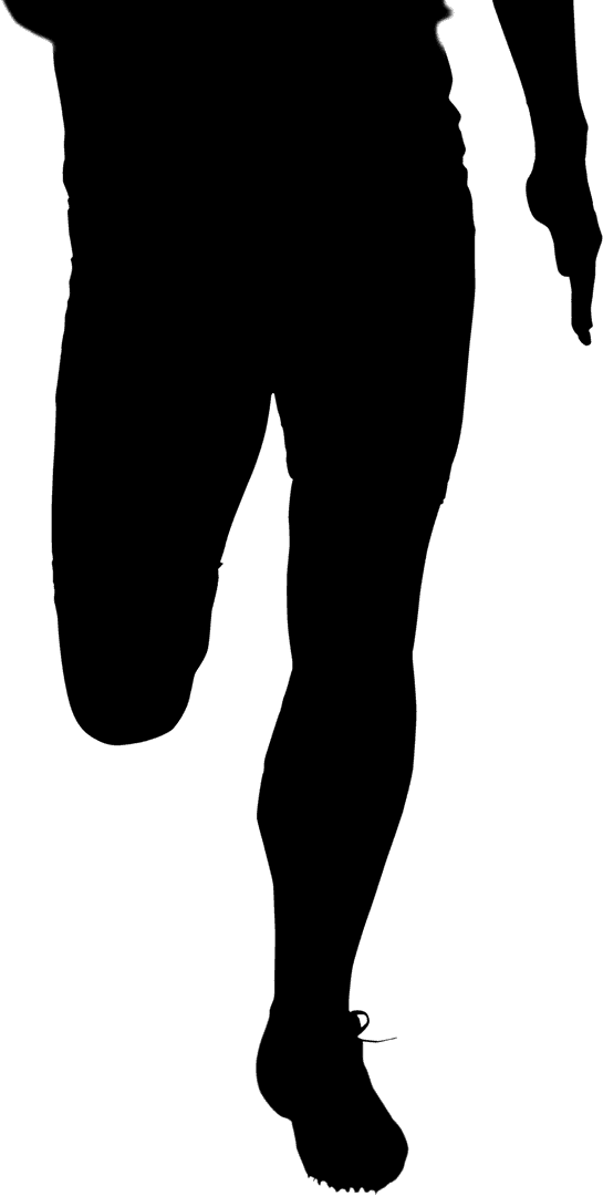 Silhouette of Legs Clipart on Transparent Background for Wearable Artwork