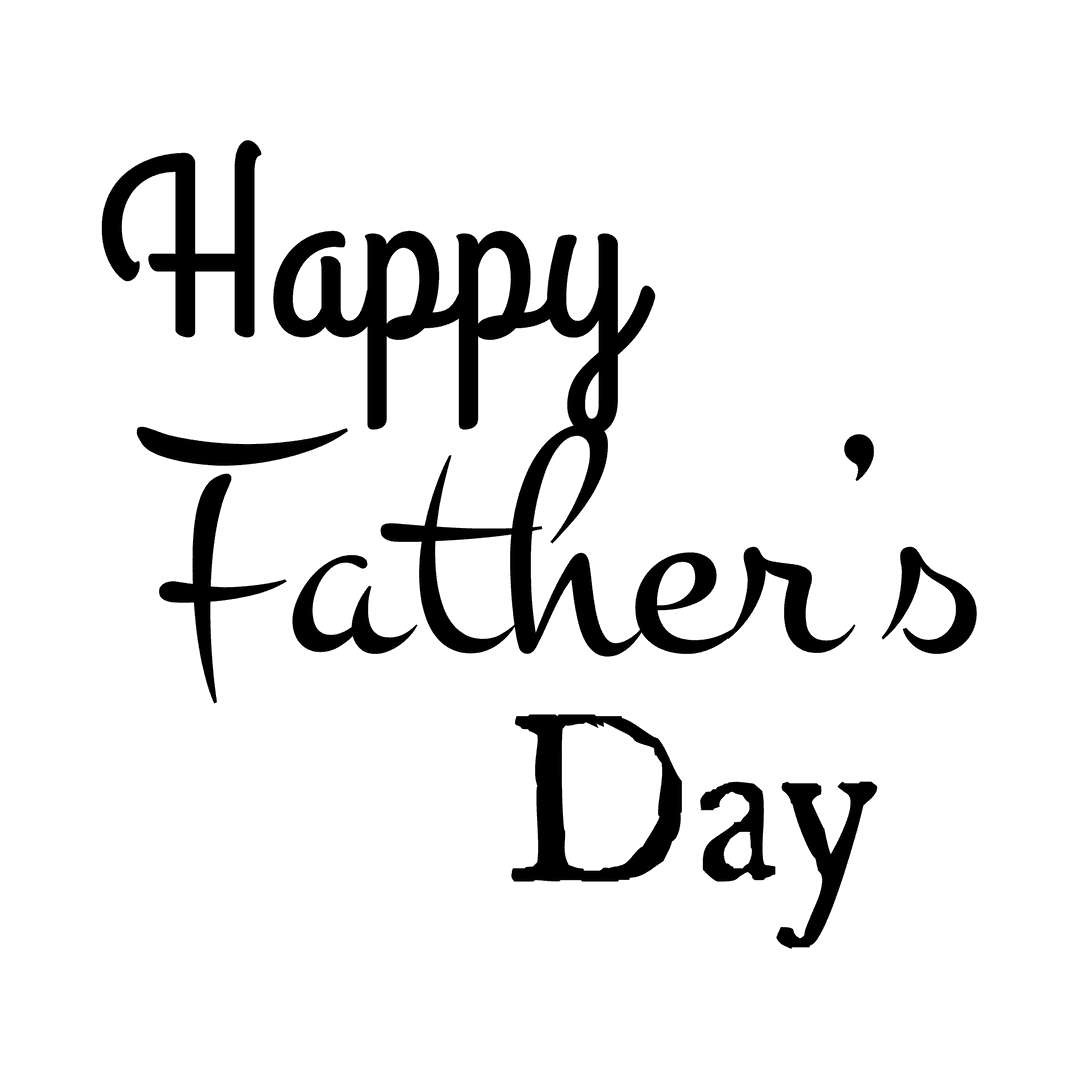 Happy Father's Day Text on Transparent Background Celebration