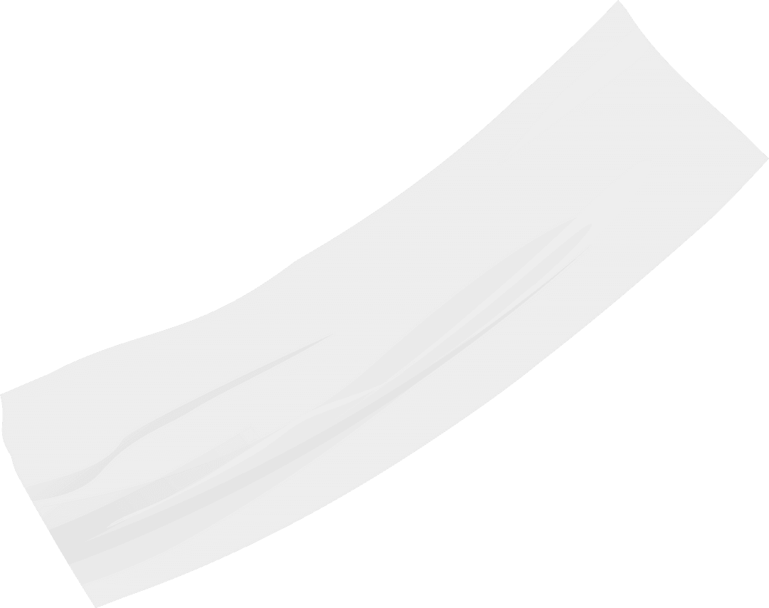 White Curved Brush Stroke on Transparent Canvas Design